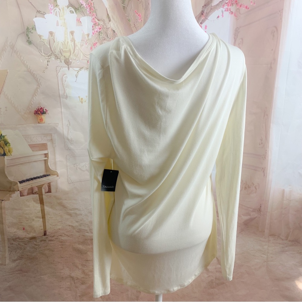 NEW Tahari Candace Long Sleeve Blouse in Winter White - Picture 8 of 12